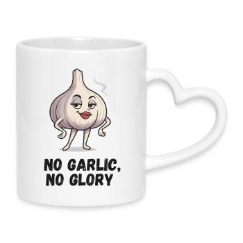 Garlic with attitude: No Garlic No Glory - Mug with Heart-Shaped Handle - white - Right