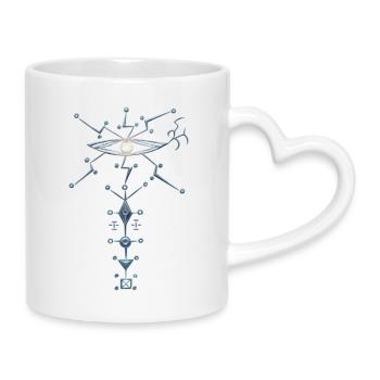 Mystical Eye sigil. - Mug with Heart-Shaped Handle - white - Right