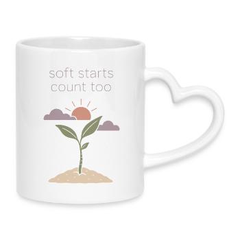 Achtsames Wachstum, Frühlingserneuerung, - Tasse mit Herzhenkel - Weiß - Rechts