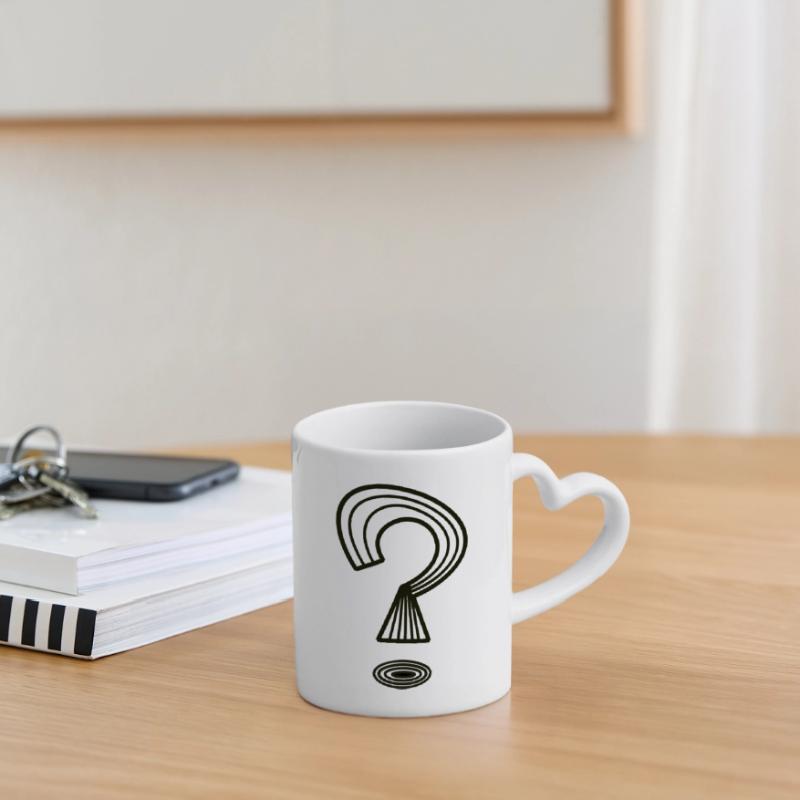 Point d’interrogation de Cean Mug avec anse en forme de cœur
