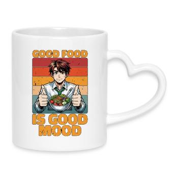 Nutritionist Good Food Is Good Mood Dietician - Mug with Heart-Shaped Handle - white - Right