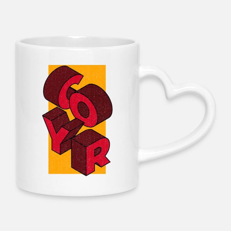 COYR (Come On You Reds) - Mug with Heart-Shaped Handle - white