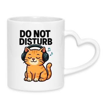 Mode sommeil Cat DJ avec casque - Mug avec anse en forme de cœur - blanc - Droite