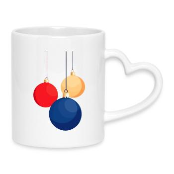 Accrocher des boules de Noël - Mug avec anse en forme de cœur - blanc - Droite