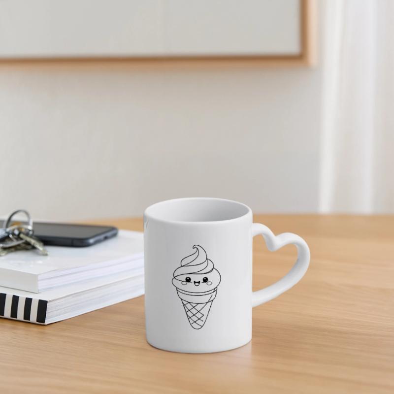 Softeis Eiscreme Icon Minimal Statement Tasse mit Herzhenkel