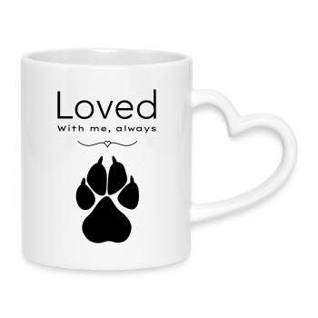Chien – adoré - Mug avec anse en forme de cœur - blanc - Droite