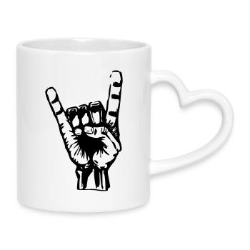 Mano_Mutant_rechts _Motivfarbe_frei_waehlbar - Mug with Heart-Shaped Handle - white - Right