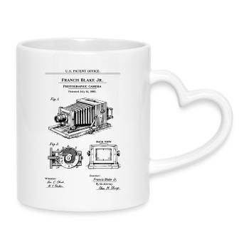 Antikes Kameradesign - Tasse mit Herzhenkel - Weiß - Rechts