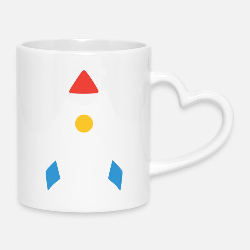 Abstract Rocket Spaceship - Mug with Heart-Shaped Handle - white