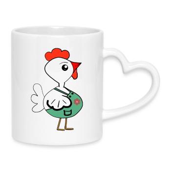 Gardener Chicken Chickens Hobby Gardener - Mug with Heart-Shaped Handle - white - Right