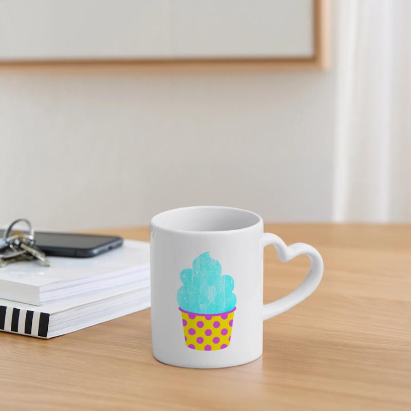 Eis Softeis Eiscreme Punkte Dots Sommer Pastell Mug with Heart-Shaped Handle