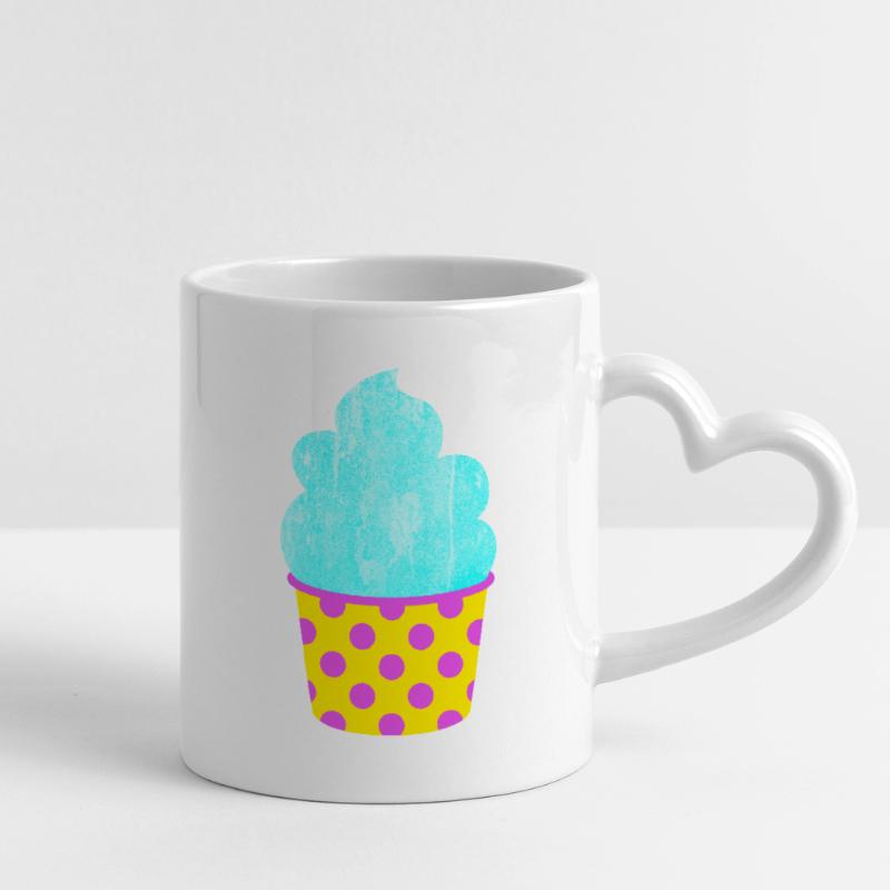 Eis Softeis Eiscreme Punkte Dots Sommer Pastell Mug with Heart-Shaped Handle