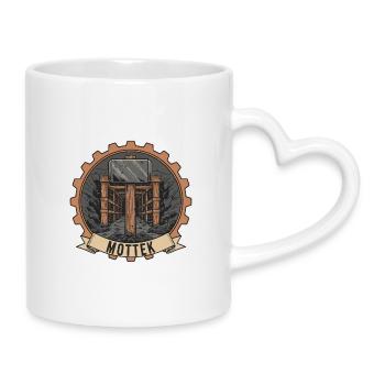 Mottek Bergbau Tunnel Logo - Tasse mit Herzhenkel - Weiß - Rechts