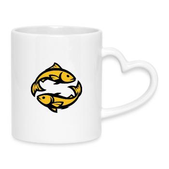Pisces Zodiac - Mug with Heart-Shaped Handle - white - Right
