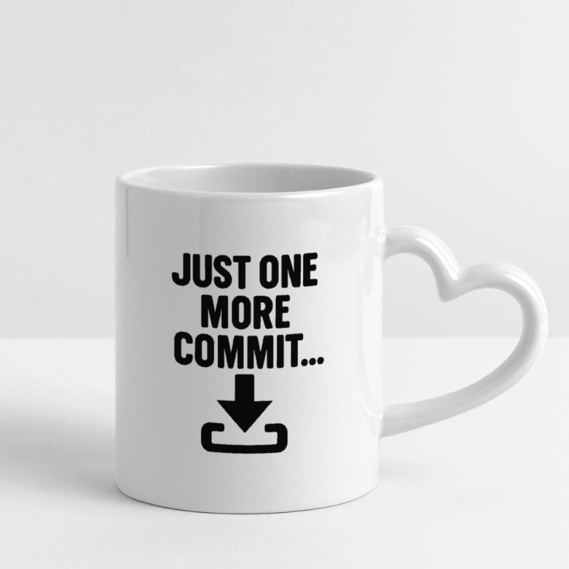 Just One More Commit – Funny Programmer T-Shirt Tasse mit Herzhenkel