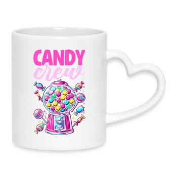 Candy Crew Decoration Candy Lover Sweet Tooth - Mug with Heart-Shaped Handle - white - Right