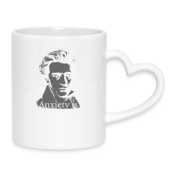 Kierkegaard: Angst als Freiheit Zitat Kunst - Tasse mit Herzhenkel - Weiß - Rechts