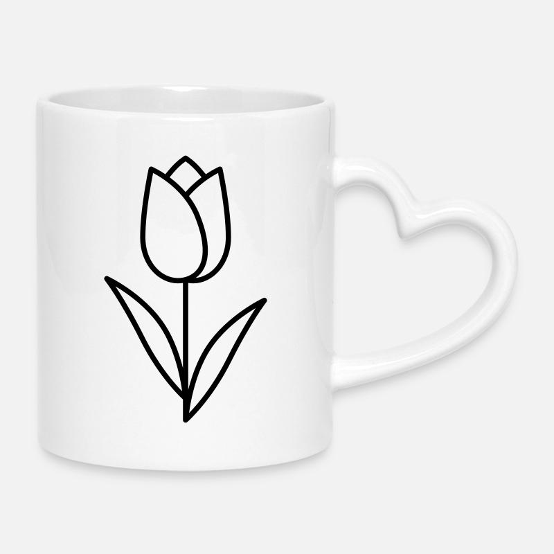 Tulip - Mug with Heart-Shaped Handle - white
