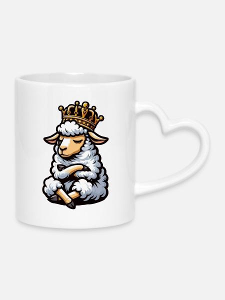 Schaf Schafe Schäfer Schafhalter Schafbock - Tasse mit Herzhenkel - Weiß
