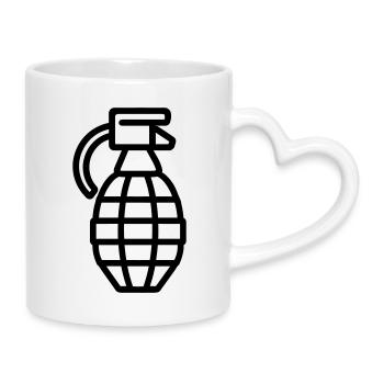 grenade - Mug avec anse en forme de cœur - blanc - Droite
