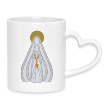 Voile du Rosaire de la Vierge Marie - Mug avec anse en forme de cœur - blanc - Droite