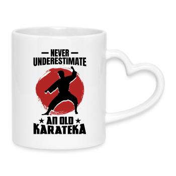 Karate Grandpa - Mug with Heart-Shaped Handle - white - Right