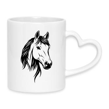 Horse head - Mug with Heart-Shaped Handle - white - Right