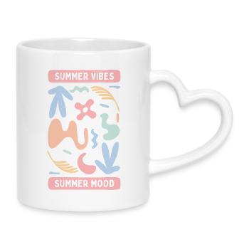 Pastel Abstract Summer Vibes - Tasse mit Herzhenkel - Weiß - Rechts