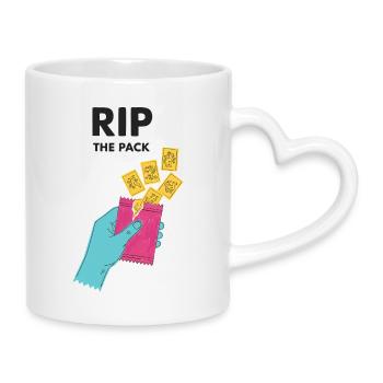 Rip The Pack Sammelkarten-Booster-Pack-Ripping - Tasse mit Herzhenkel - Weiß - Rechts