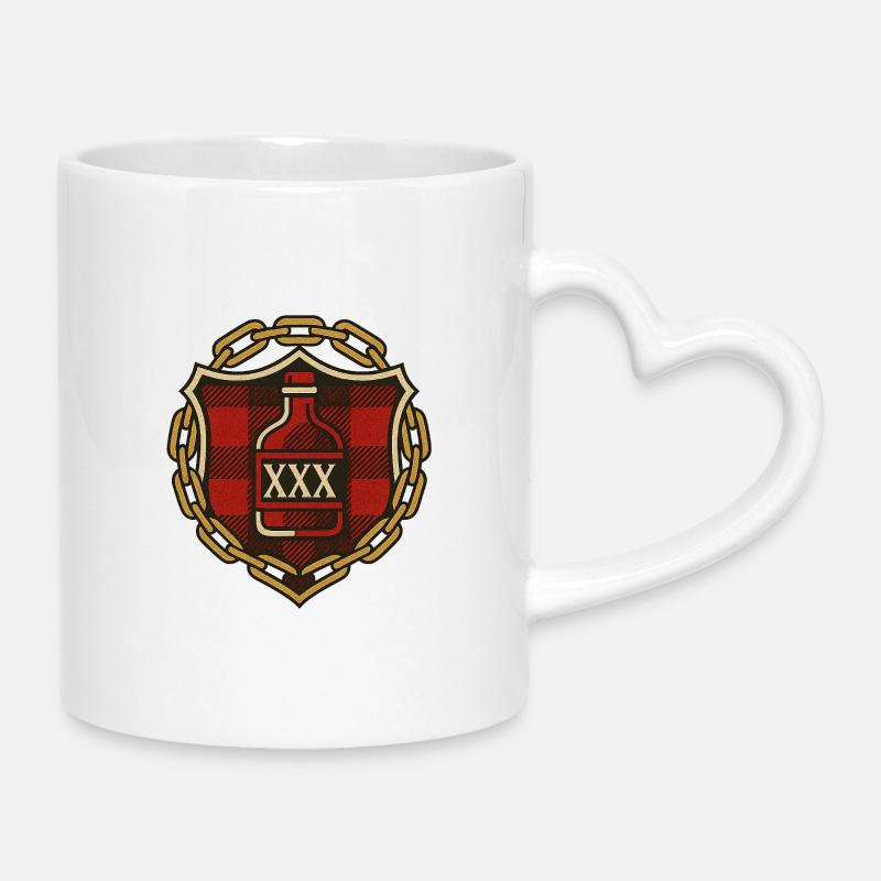 Patch de protection pour bouteille XXX - Mug avec anse en forme de cœur - blanc
