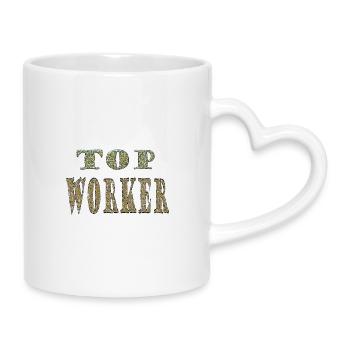 Top Worker  - Tasse mit Herzhenkel - Weiß - Rechts