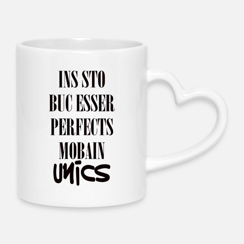 Unics - Mug avec anse en forme de cœur - blanc
