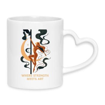 Art de la pole dance : où la force rencontre l’art - Mug avec anse en forme de cœur - blanc - Droite
