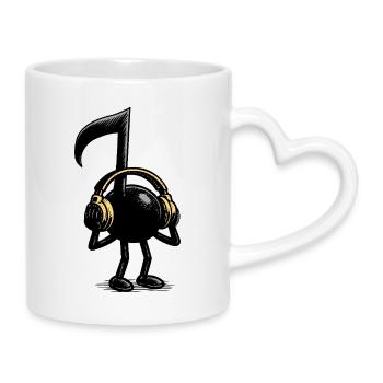 musical note - Mug with Heart-Shaped Handle - white - Right