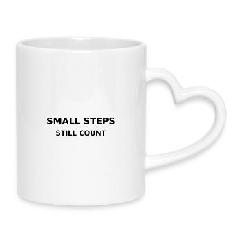 small steps - Mug with Heart-Shaped Handle - white - Right
