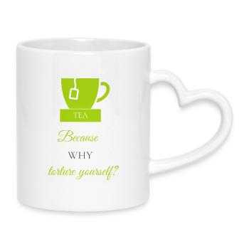 TEA-RIFFIC (Citron vert + Gris) - Mug avec anse en forme de cœur - blanc - Droite