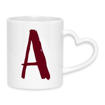 A-design artistique écrit - Mug avec anse en forme de cœur - blanc - Droite