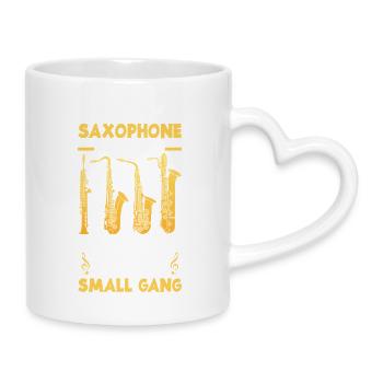 Saxofon - Tasse mit Herzhenkel - Weiß - Rechts