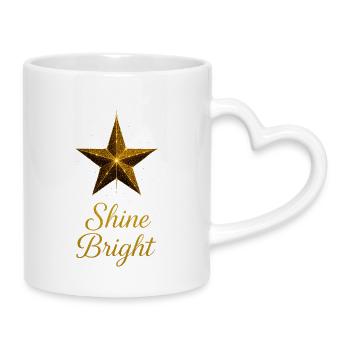 Éclat de l’étoile dorée - Mug avec anse en forme de cœur - blanc - Droite