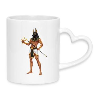 Guerrier Anubis avec cosplay d’Ankh - Mug avec anse en forme de cœur - blanc - Droite