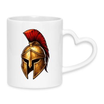 Spartan Knight's Helm - Mug with Heart-Shaped Handle - white - Right