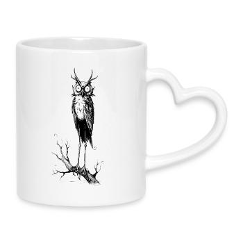 Gothic-Eule - Tasse mit Herzhenkel - Weiß - Rechts
