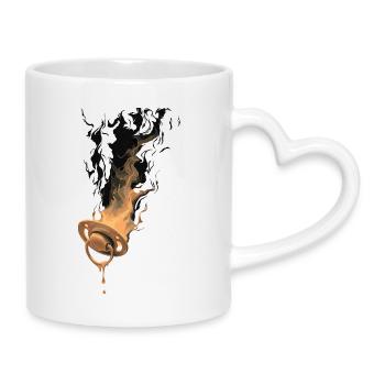 Burning pacifier - Mug with Heart-Shaped Handle - white - Right