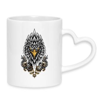 Aigle Impérial Mascotte Logo Force Élite - Mug avec anse en forme de cœur - blanc - Droite