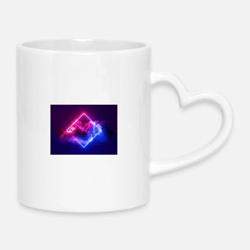 Diamant Nuage Néon - Mug avec anse en forme de cœur - blanc