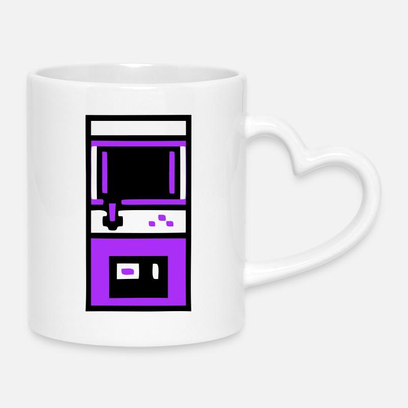 Joueur nostalgique d’arcade automate - Mug avec anse en forme de cœur - blanc
