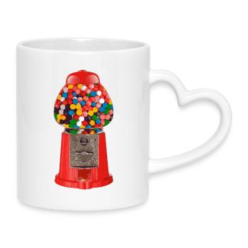 Kaugummi-Automat - Tasse mit Herzhenkel - Weiß - Rechts