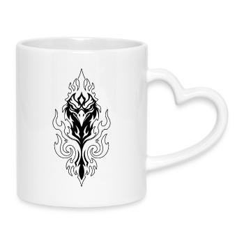 Oiseau Phénix de Feu Tribal Totem Ascension - Mug avec anse en forme de cœur - blanc - Droite