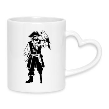 Pirat - Tasse mit Herzhenkel - Weiß - Rechts