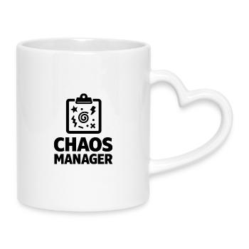 Chaos Manager Clipboard Design - Tasse mit Herzhenkel - Weiß - Rechts